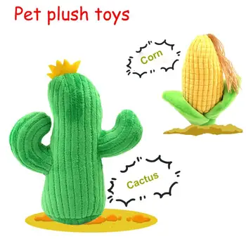

Pet Plush Toy Corn Cactus With BB Sound And Bite Resistant Sound Toy Durability Plush Dog Toys Squeak Chew Sound Interactive Toy