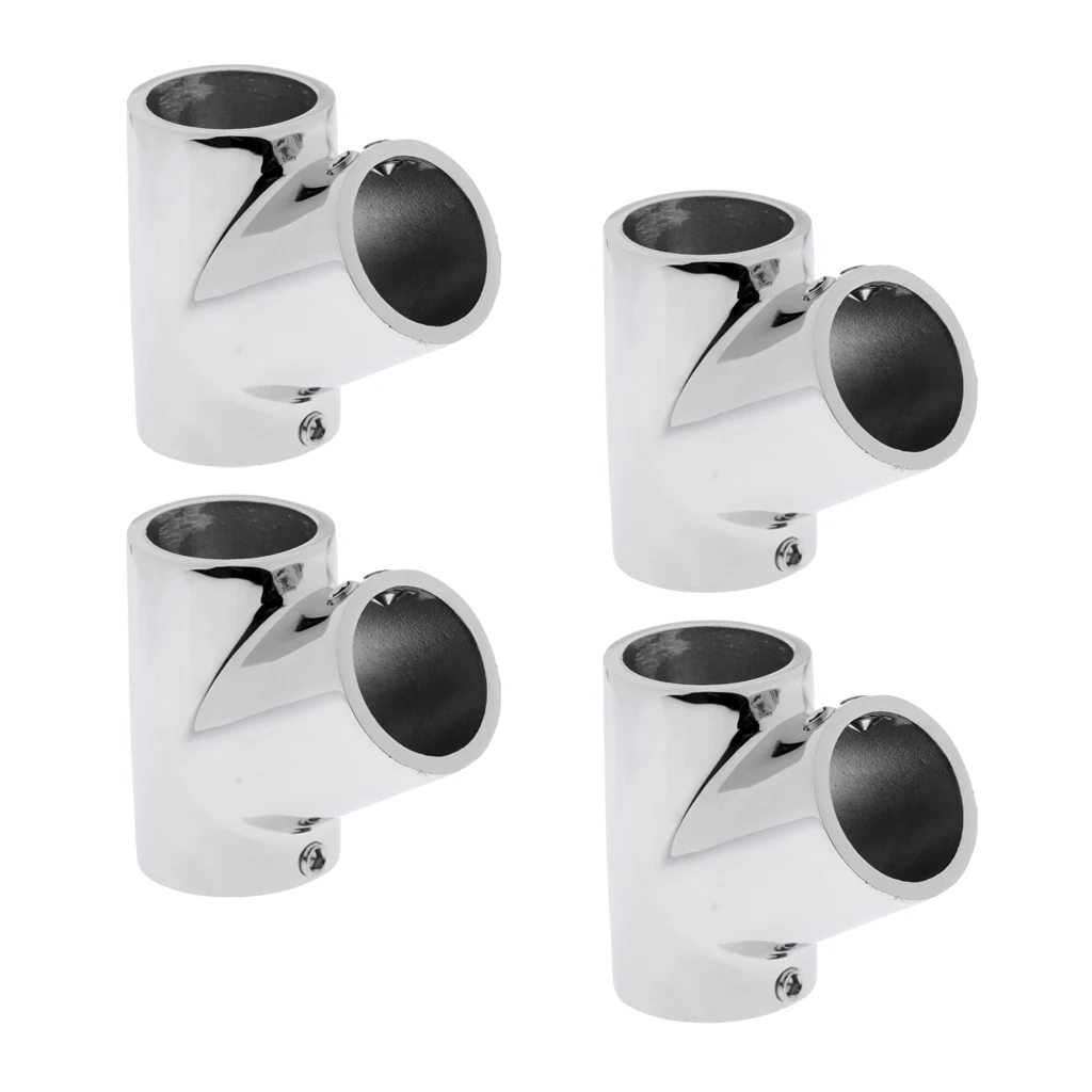 4 Pieces Boat Hand Rail Fitting 1 Inch 25MM 60 Degree Tee - 316 Stainless Steel for Marine RV Yacht