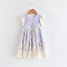 5180 кружевное рождественское платье принцессы с вышивкой для маленьких девочек Летнее Детское платье для свадебной вечеринки для девочек,, одежда для девочек 5p