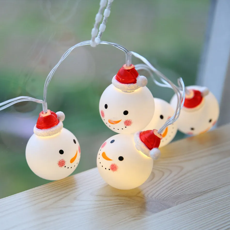 QYJSD Санта-Клаус, снеговики, светодиодный струнные феи, Рождественские декоративные деревья, праздничные, свадебные, снежные, вечерние, для дома - Испускаемый цвет: White Light