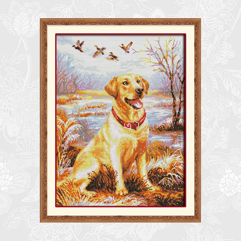 

Labrador Retriever Patterns Printed Fabric 14ct 11ct Cross Stitch kits DIY Handmade Crafts Beginner Embroidery Needlework Sets