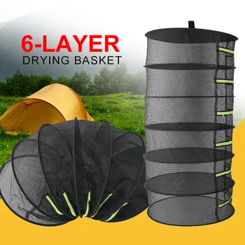 

Practical Drying Rack Fabrics Tool Hanger Accessory Folding Dryer Mesh Zippers Fish Net Drying Net Outdoors Herbs Plants