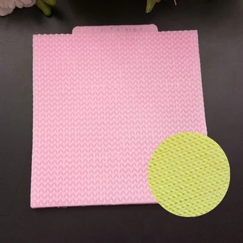 

Cute Sweater Fabric Knitting Texture Biscuits Embossed Pad Decorating Lace Mat Tool Silicone Molds Fondant Cake Decorating
