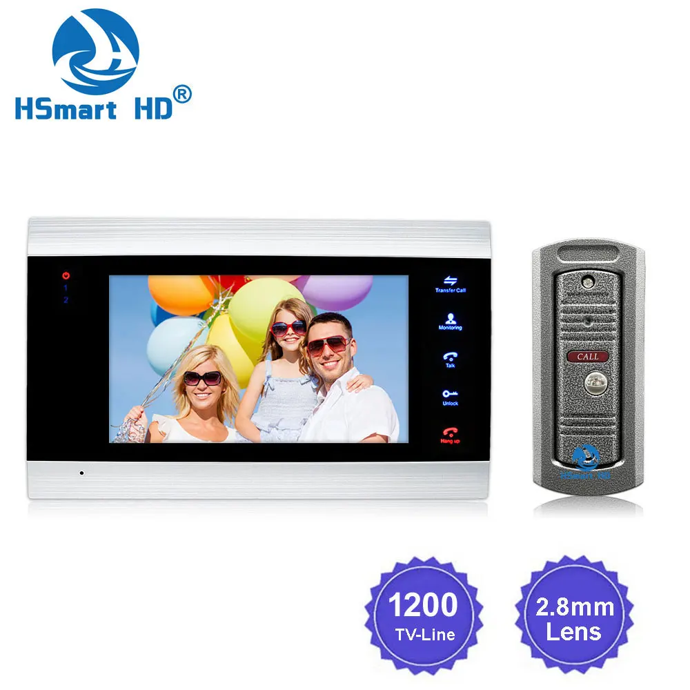7\ inch LCD Video Doorbell Monitor Intercom 1200TVL Outdoor Camera IP65 Door Phone Night Vision Unlock Intercom System SD Record 7\ inch LCD Video Doorbell Monitor Intercom 1200TVL Outdoor Camera IP65 Door Phone Night Vision Unlock Intercom System SD Record