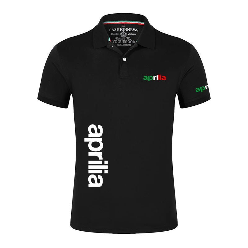 Summer Aprilia Motorcycle Logo Men's Comfortable Polo Casual Short Sleeves Solid color Man Classic Tops Customize T-shirts | Мужская