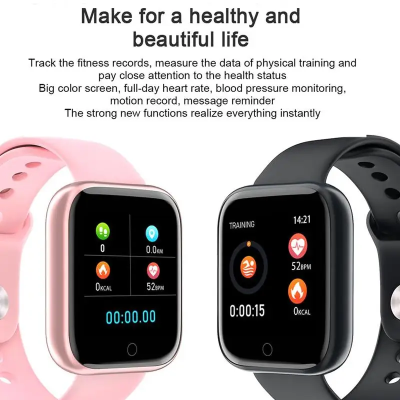 Waterproof Smartwatch Women Men Sports Fashion Activity Rate T80 Heart Brim Bracelet Smartwatch Fitness Tracker Q0U7