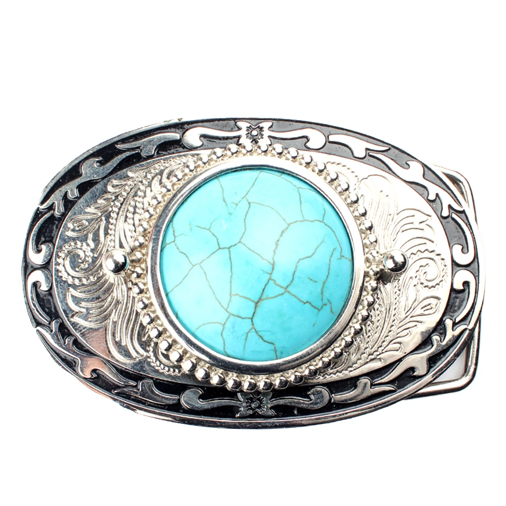 Turquoise Belt Buckle, Western Cowboy Cowgirl Buckles for Ladies Women Girls