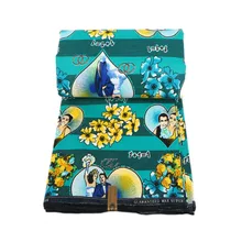 Цветы и сладкий узор настоящий голландский воск ткань Африканская настоящая восковая печать зеленая ткань