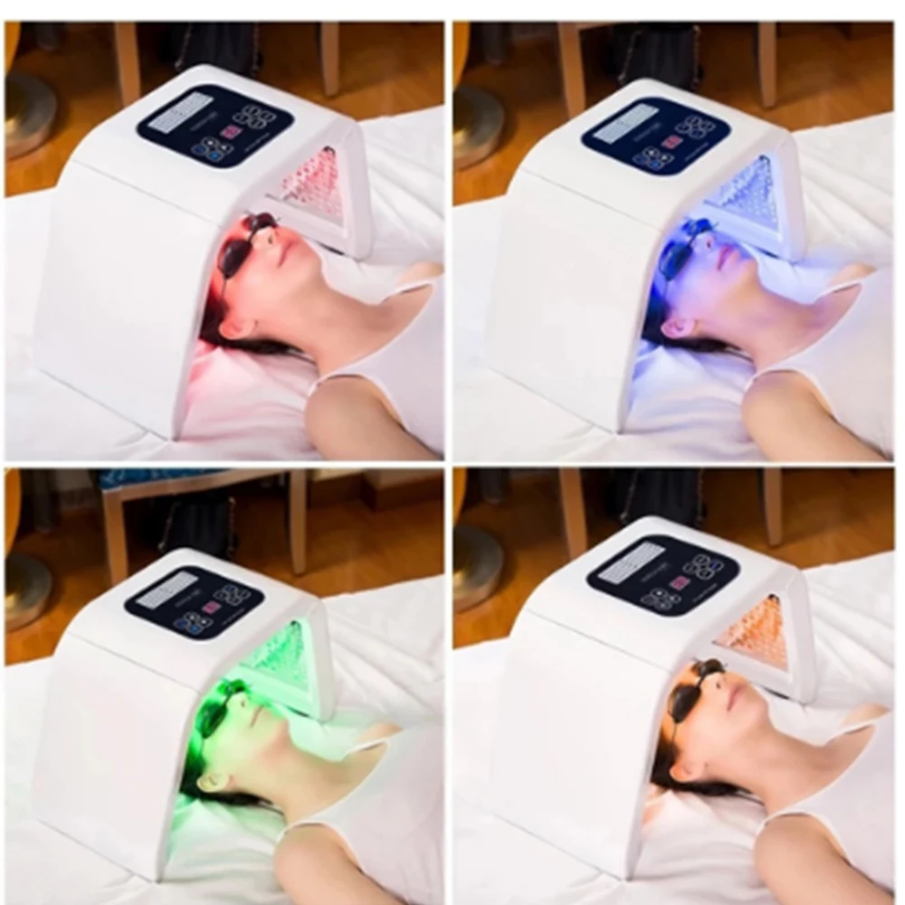 Профессиональный 7 цветов фотодинамическая терапия, маска со светодиодами свет лица терапия по омоложению кожи устройства спа инструмент для удаления прыщей против морщин BeautyTreatment