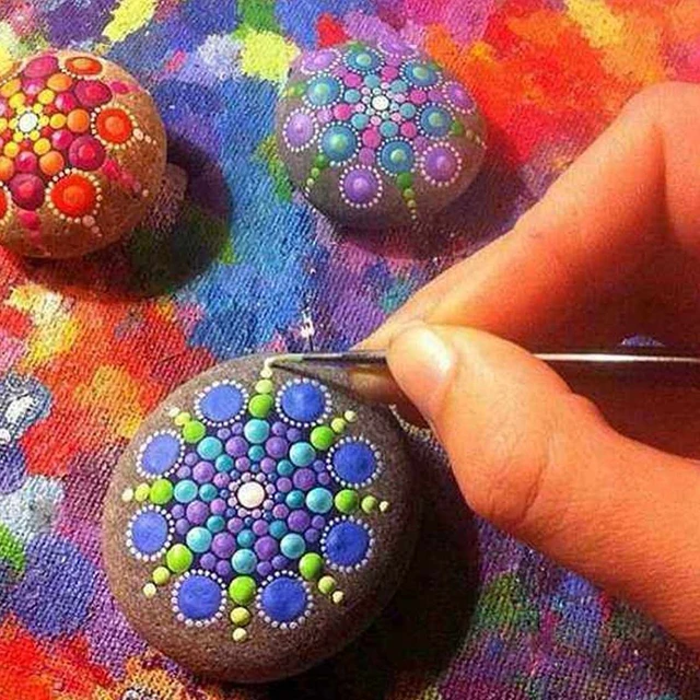 Diy Mandala Dotting Tools Set For Painting Rocks Dot Kit Rock Stone Painting  Pen Polka Dot Art Tool Template Cosmetic - Pottery & Ceramics Tools -  AliExpress