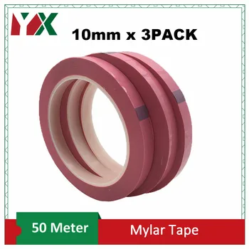 

3pcs/Lot 10mm Wide Dark Yellow Mara Tape PET Transformer Battery Gas Coil Insulated Polyester High Temperature Tape 50 Meter