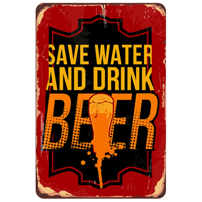 Beer Plaque Metal Vintage Tin Sign Pin Up Shabby Chic Decor Metal Signs Vintage Bar Decoration Metal Poster Pub Metal Plate
