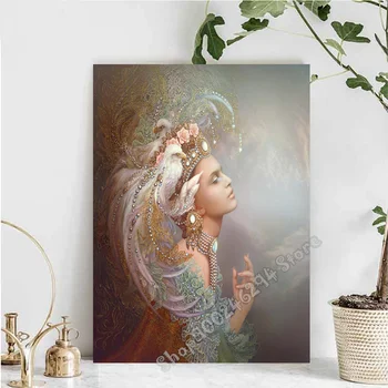 

Diamond Painting fantasy woman and eagle Home Decoration Full Drill Square Round Embroidery Rhinestone Pictures Handcraft FF3180
