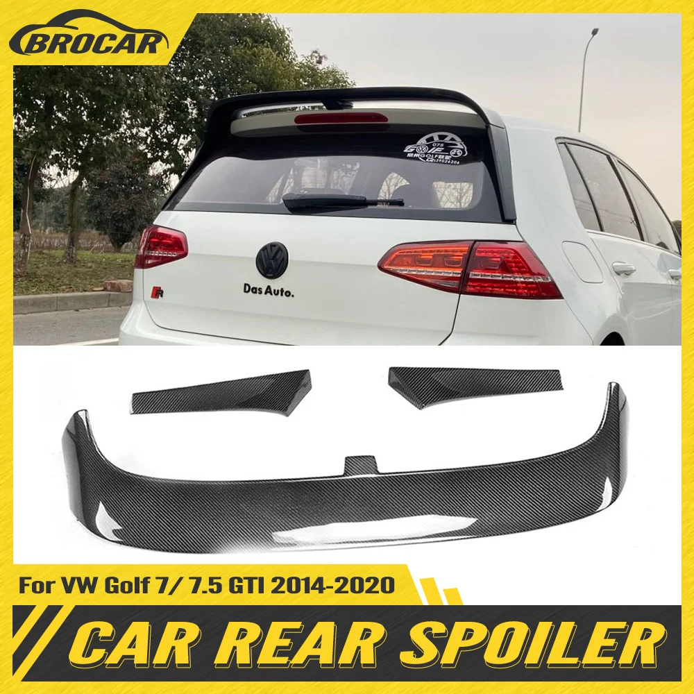 Per Volkswagen Golf 7/7/2014 Gti 2020-7/7 Nero Lucido Cs Style Spoiler Sul Tetto Posteriore In Fibra Di Carbonio Per Golf 5/Gti Spoiler