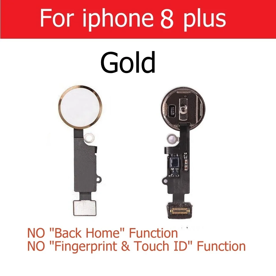 Домашняя кнопка гибкий кабель для iPhone 7 8 Plus домашняя кнопка с гибким кабелем без сенсорного ID функция отпечатков пальцев запасные части - Цвет: For i8p Gold