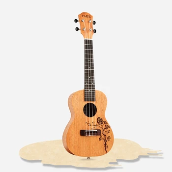 

23 Inch Ukulele Flower Vine Mahogany Solid Mini Guitar 4 String Rosewood Fingerboard Performance Professional Instrument UK2368