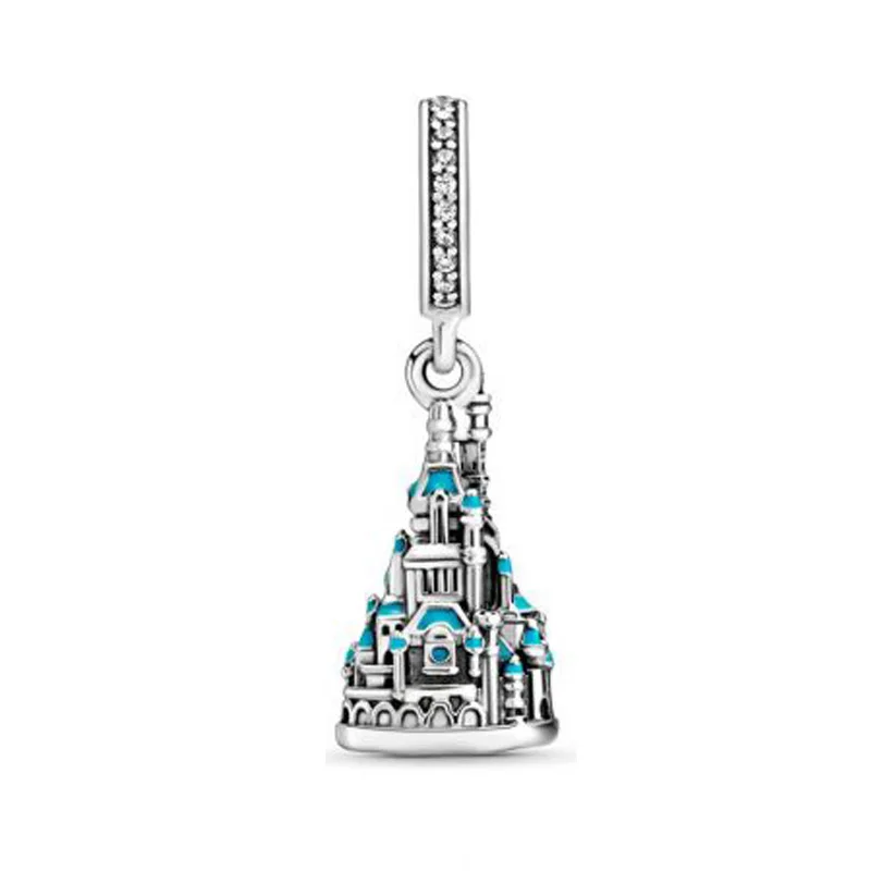 

2020 925 Sterling Silver necklace pendant land Hong Kong Castle Charm fit Original Pandora Bracelets Women DIY Jewelry