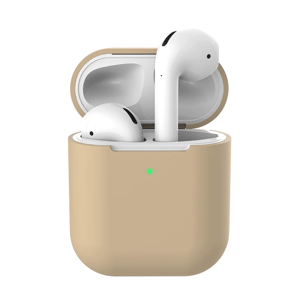 Milk tea Роскошные силиконовые защитные чехлы для Apple Airpods крышка Беспроводная Bluetooth наушники чехол для Apple Airpods 2 зарядная Коробка Чехол - Цвет: Milk tea