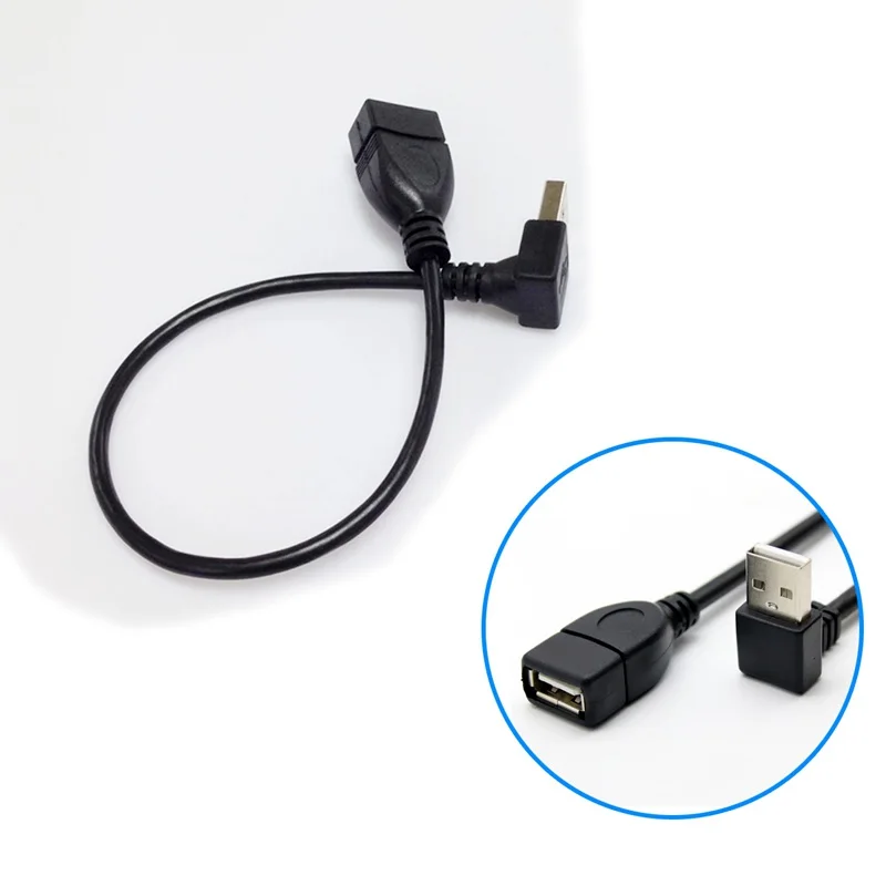 Удлинительный кабель USB2.0 для мужчин и женщин 25 см 90 градусов локоть удлинитель для матери
