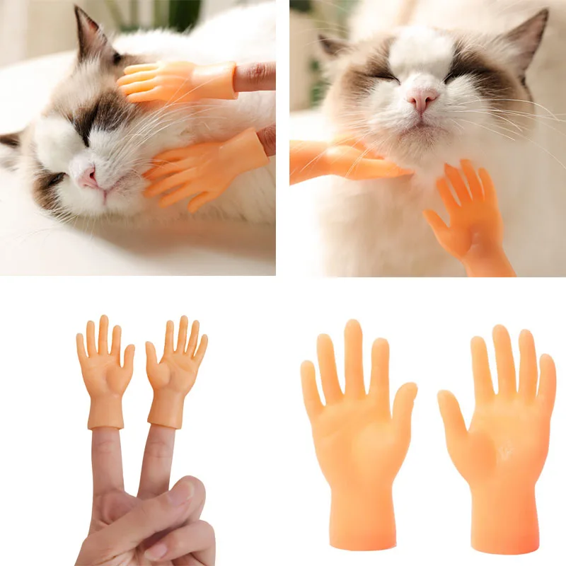 Guantes interactivos de goma para gatos, masajeador de cabeza y cara, productos para mascotas