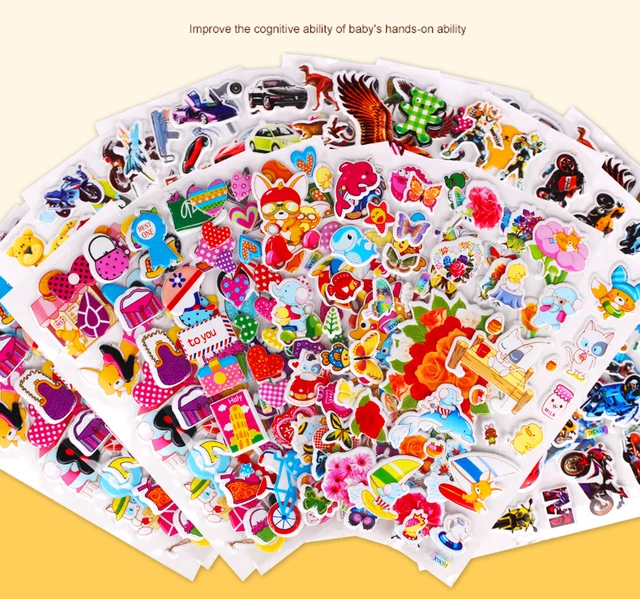 Kids Stickers 40 20 Different Sheets 3D Puffy Bulk Stickers for Girl Boy Birthday Gift Scrapbooking Teachers Animals Cartoon GYH 2