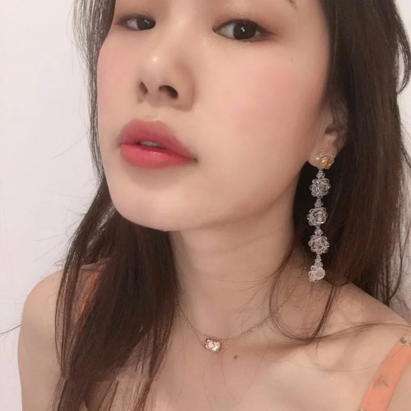 Kpop, черные, розовые, Дженни те же, корейские, белые, Кристальные, серьги, женские, вечерние, элегантные, длинные серьги, для женщин, роскошные ювелирные изделия