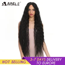 Peruca sintética para mulheres negras, peruca longa e encaracolada de cabelo nobre com renda sintética loira com ombré