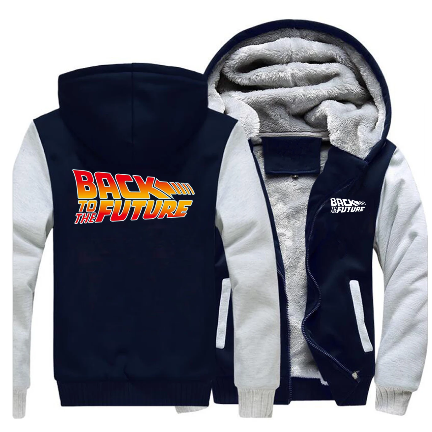 

Coat Back To The Future Warm Thick Fleece Men Winter Jacket Movie Vintage Print Hoodies Hip Hop Sweatshirts Streetwear Hoodies