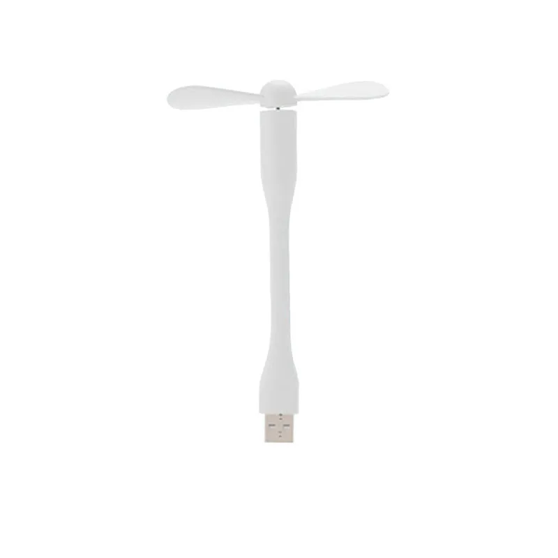 White USB вентилятор милый Портативный Гибкий сгибаемый съемный USB гаджеты низкая мощность для банка питания для ПК для OTG - Цвет: White