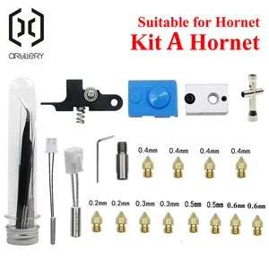 Artillery-Kit de boquillas de silicona para extrusora 3D, bloque de calor, tubo de calor de garganta y brazo tensor de termistor, Hornet