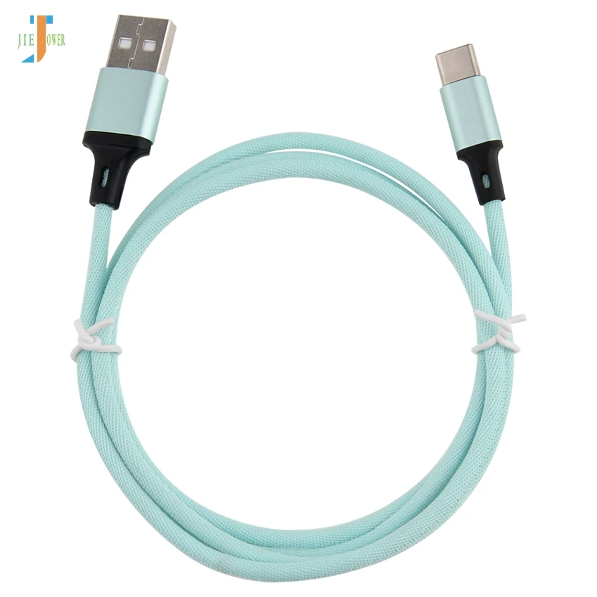 300 шт/партия usb type C кабель для Xiaomi Note7 чистый цвет Плетеный USB C кабель для samsung S9 провод для быстрого заряда type C зарядный шнур