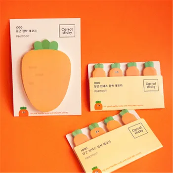 

50/80Sheets Kawaii Carrot Memo Pads Cute Sticky Notes Pads For Kids Gifts Back To School Office Supplies Novelty Stationery