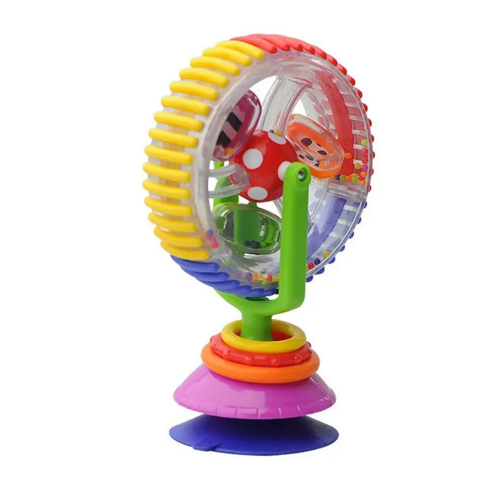 Уникальный дизайн Детские разноцветные погремушки красочные вращающееся колесо обозрения слуха развивающие игрушки с присоской