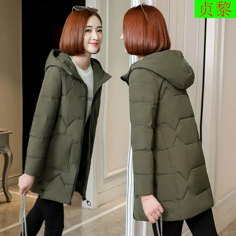 

2018 Winter New Style Slim Fit Hooded Cotton Coat Short-height down Feather Cotton-padded Clothes WOMEN'S Medium-sized Thick War