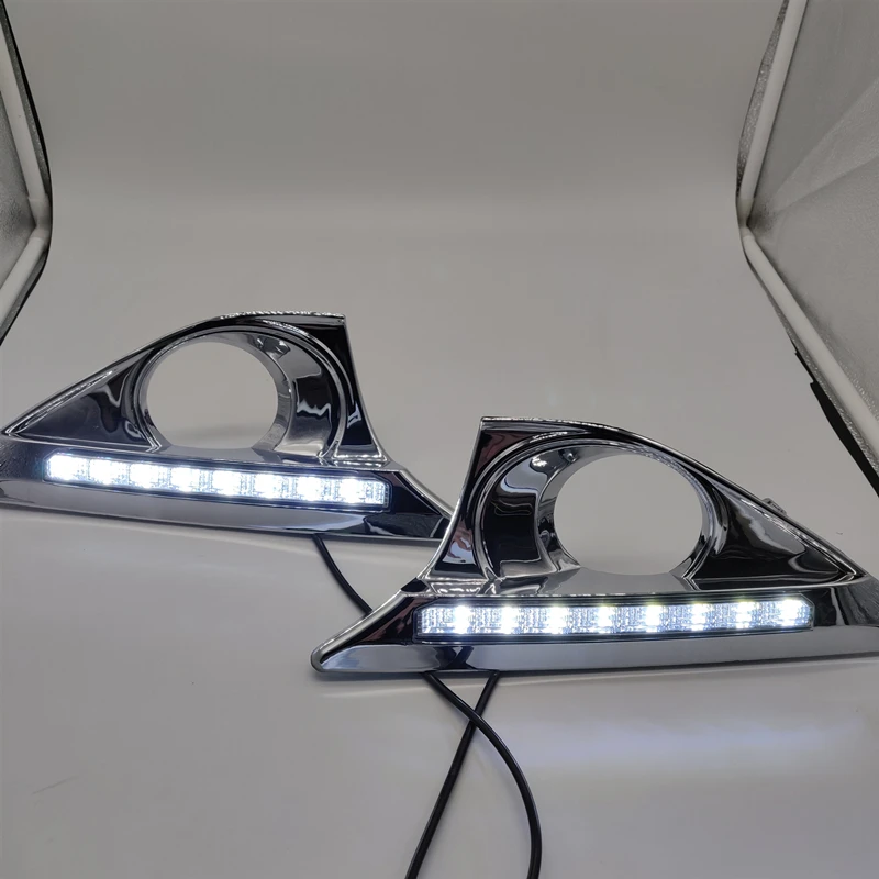 Led Drl для Toyota Camry 2012 2013 дневной ходовой светильник Drl передний бампер для вождения противотуманная фара Дневной светильник с поворотами аксессуары