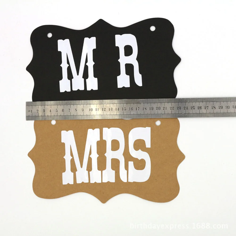 2 шт./компл. DIY черный Mr Mrs бумажная доска+ лента знак фото стенд реквизит свадебные украшения вечерние Для свадебной фотосессии