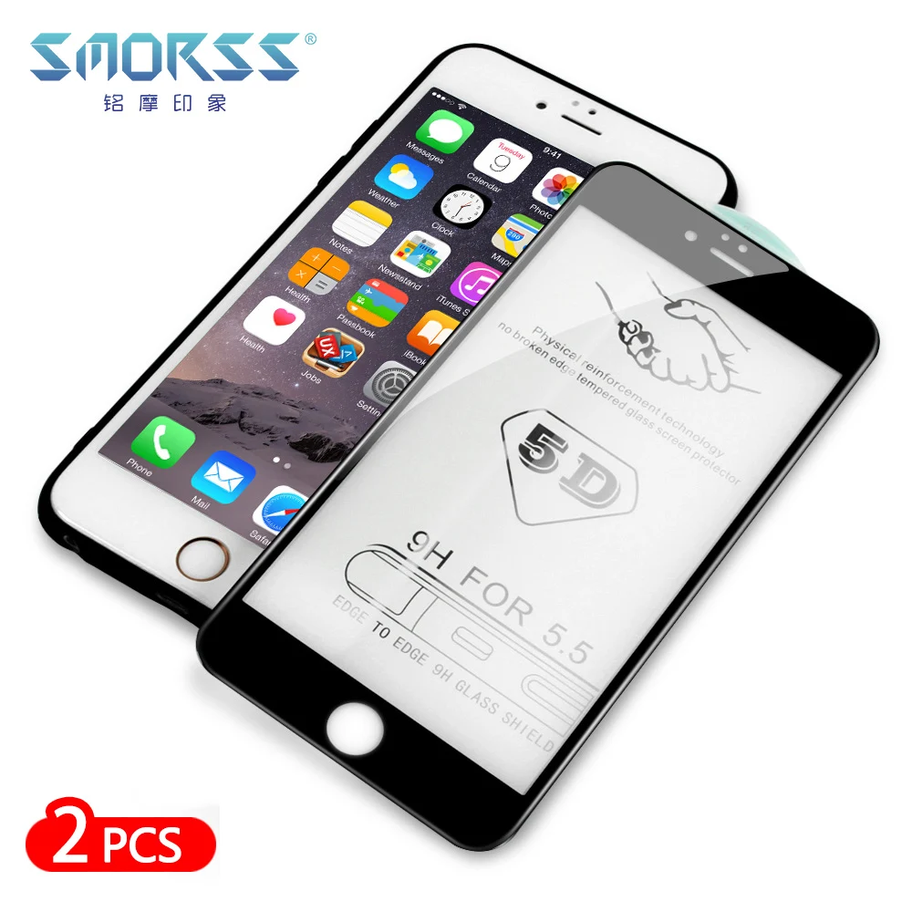 

2PCS Protective 5D Glass on the For iPhone 6 6S 7 8 Plus Tempered Screen Protector Full coverage Glass For iPhone 8 7 6S 6 Film