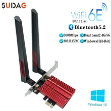 3000 Мбит/с WiFi6E Intel AX210 Bluetooth 5,2 Dual Band 2,4 г/с) Wi-Fi 5 ГГц Wi-Fi кард-802.11AX/AC PCI Express Беспроводной сетевая карта адаптер для ПК