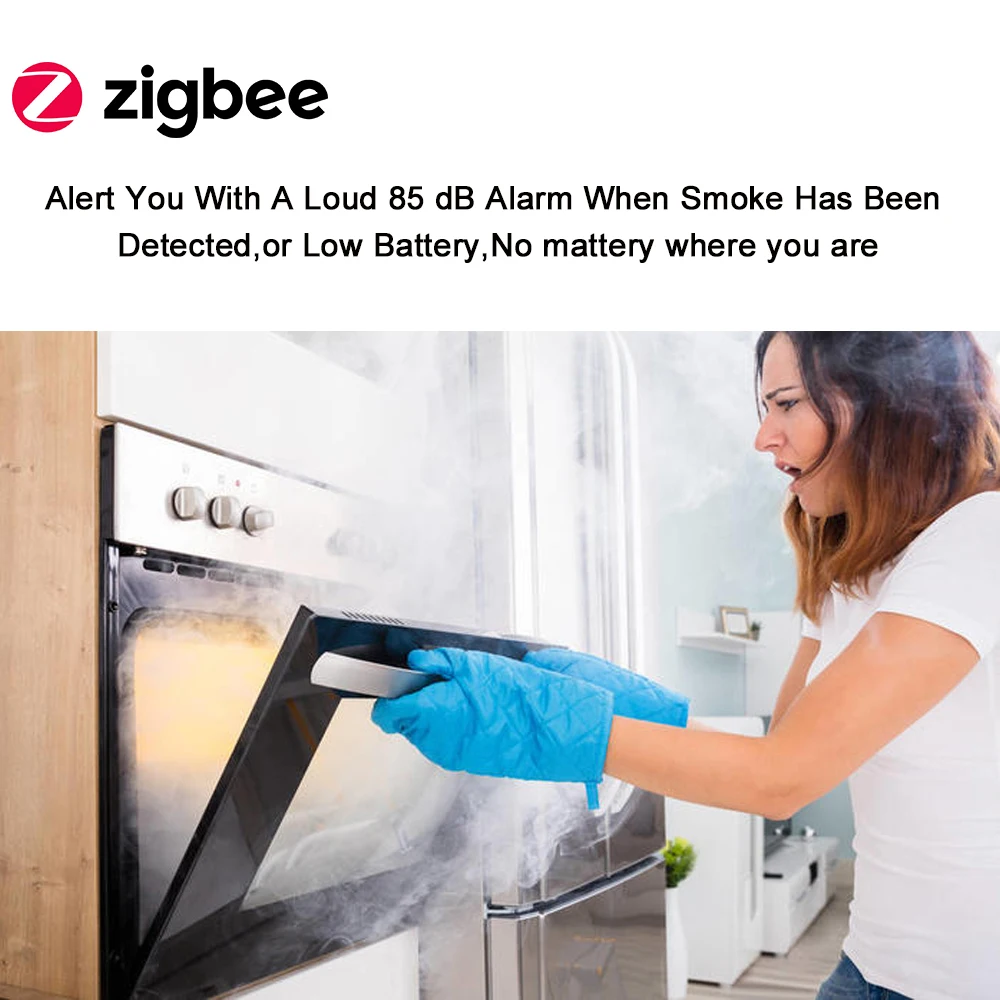 Беспроводной умный противопожарный датчик дыма Haozee Zigbee для умного дома s 2 4 ГГц