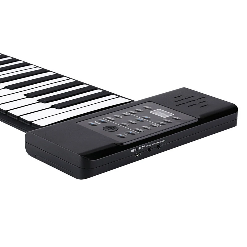 Портативная 88 клавишная электронная рулонная фортепианная Гибкая силиконовая рулонная клавиатура, штепсельная вилка США