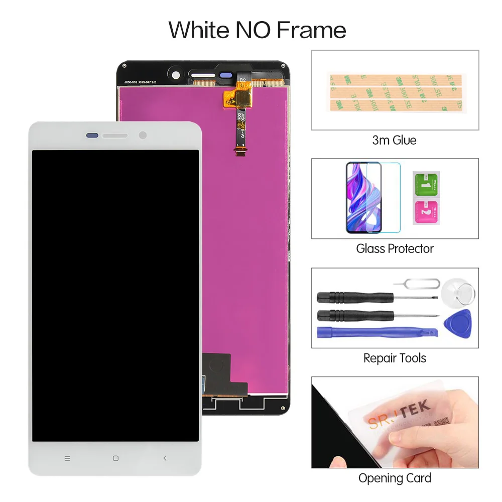 White no Frame ЖК-дисплей для XIAOMI Redmi 3S ЖК-дисплей сенсорный экран Рамка Замена для XIAOMI Redmi 3 ЖК-дисплей Redmi 3X3 Pro S ЖК-дисплей - Цвет: White no Frame
