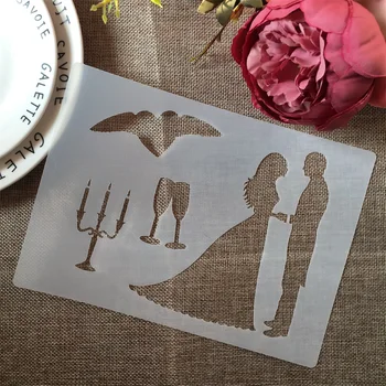 

1PCs 22*16cm Wedding Lover Bride DIY Craft Layering Stencils Painting Scrapbooking Stamping Embossing Album Paper Card Template