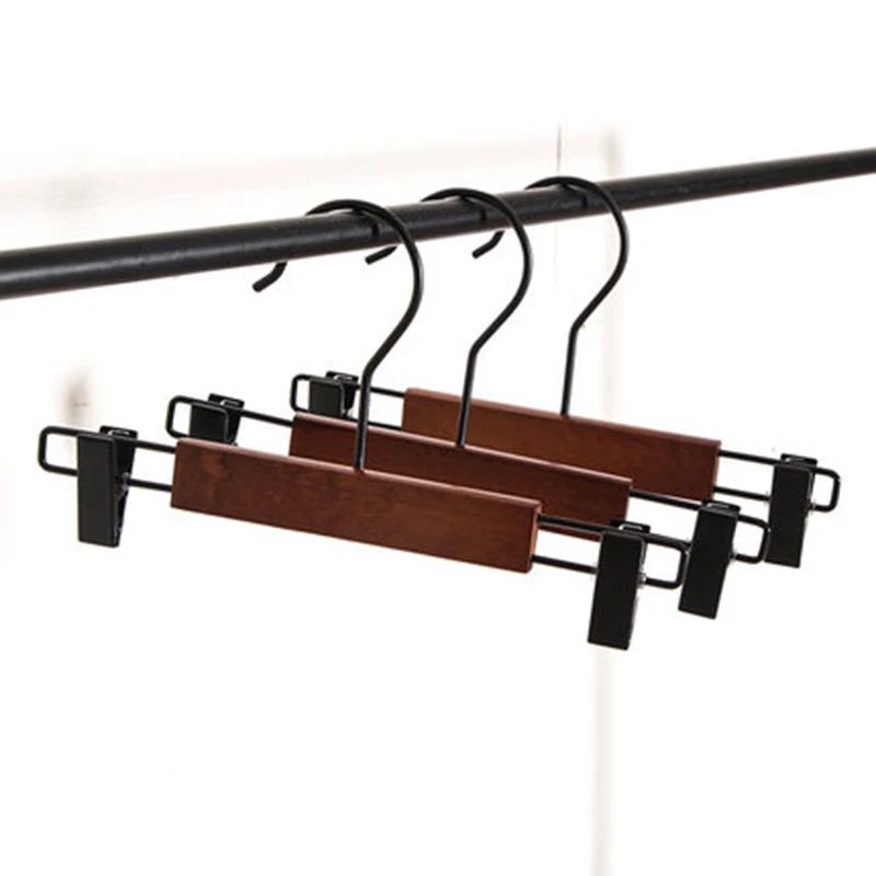 10 шт./партия Высококачественная Нескользящая винтажная деревянная вешалка для штанов, деревянные вешалки для одежды для детской одежды
