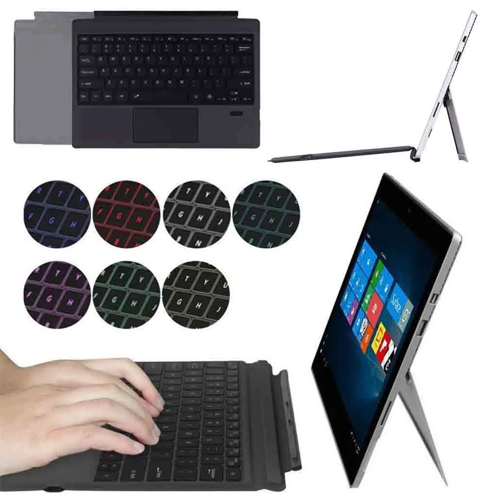 For Microsoft Surface Pro 3 4 2017 6 7color Backlit Bluetooth