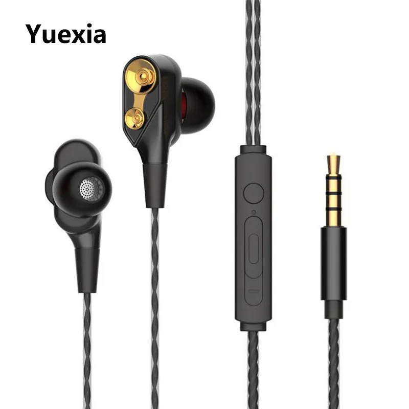 

Yuexia Wired In-ear Earphone 3.5mm Line Control Headset with Microphone For iPhone Samsung Huawei Xiaomi Super Bass Earphones