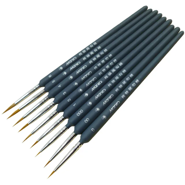 Számfestés Kefe Miniatűr Festékkefe Szett Professzionális Nejlon Számú Festő Horog Vonal Toll Kézzel Festett A3 - Image 2