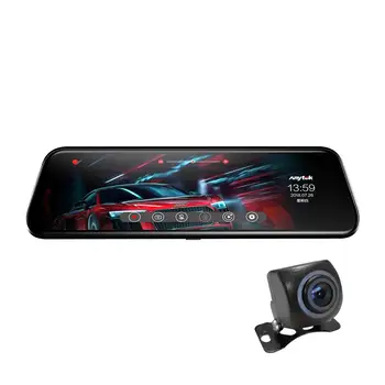 

ANYTEK T12+ 9.66 Inch 2.5D Touch Screen 1080P Car DVR Stream Media Dual Lens Video Recorder Rearview Mirror NEW