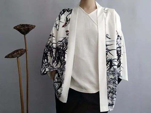 As shown AreMoMuWha летние новые мужские пальто и куртки с чернильной печатью Солнцезащитная рубашка мужские халаты Hanfu рубашка кардиган тонкое пальто QX798 - Цвет: As shown