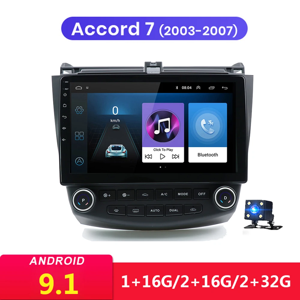 10," Android 9,1 2Din автомобильный мультимедийный плеер головное устройство gps для Honda Accord 7 2003 2004 2005 2006 2007 стерео аудио Радио Видео