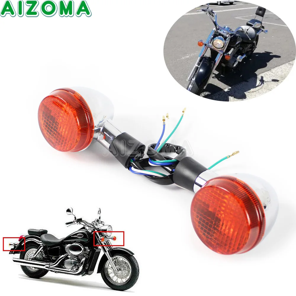 Turn Signals For Honda Aero VT400 VT750 VTX 400 750 Emark Motorcycle Front/Rear Signal Light Indicators Flasher Lamp 04-07 |